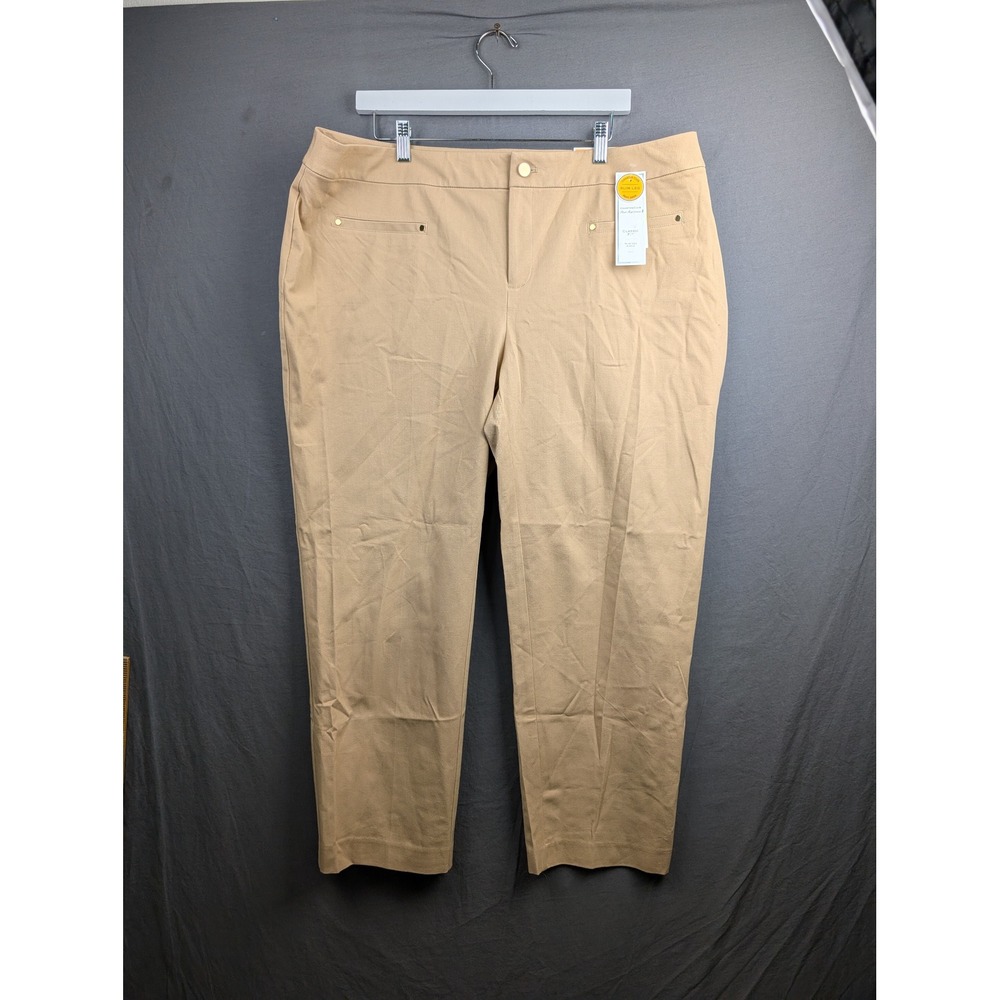 Charter Club Womens 18W Dusted Camel‎ Classic Fit Slim Leg Ankle Pants